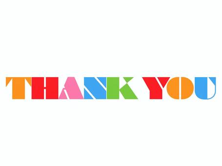 thank you カラフル文字 カラフル,thank,you,サンキュー,thankyou,ありがとう,感謝,英語,英字,文字のイラスト素材