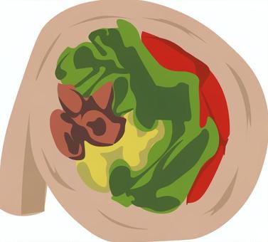 ロールサンド(BLT) ロールサンド,blt,ベーコン,レタス,トマト,食べ物,素材,アイコン,ハイローラーのイラスト素材