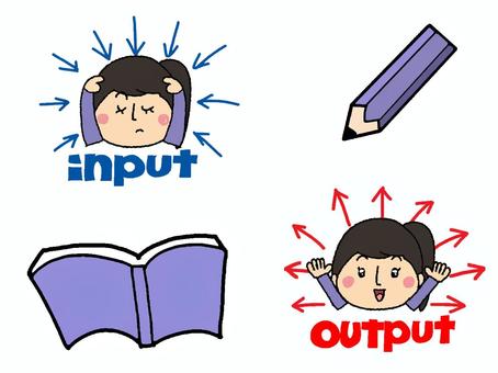 Illustration, input, output, character picture, 