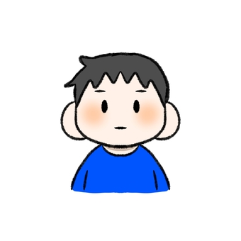 手描きタッチの男性（真顔・上半身） 男の子,男性,人物,男,子供,こども,若者,青年,アイコン,上半身のイラスト素材