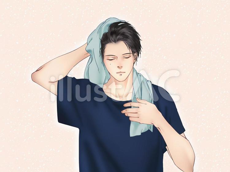 髪を拭く男性イラスト No 無料イラストなら イラストac 髪を拭く男性イラスト No 無料イラストなら イラストac