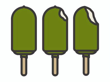 アイスバー(チョコ掛け)セット02 アイスバー,チョコ,スイーツ,抹茶,アイコン,マーク,シンプル,セットのイラスト素材