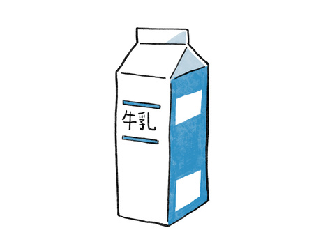 牛乳（牛乳パック） 牛乳,牛乳パック,飲料,飲み物,カルシウム,栄養のイラスト素材