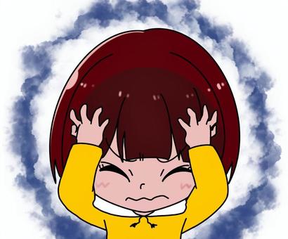 一個患有嚴重頭痛的女孩, JPG 和 PNG 一個患有嚴重頭痛的女孩, 暴力, 頭痛, 女孩, JPG 和 PNG