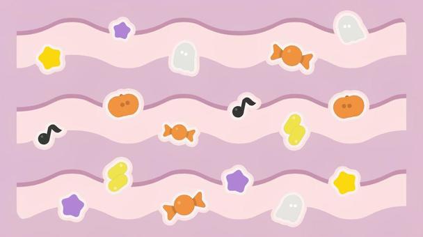 ハロウィンとかぼちゃキャンディおばけ背景