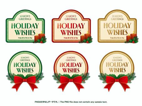 クラシックなクリスマスフレームセット1 クリスマス,xmas,ホリデー,フレーム,枠,ラベル,アイコン,タグ,見出し,タイトルのイラスト素材