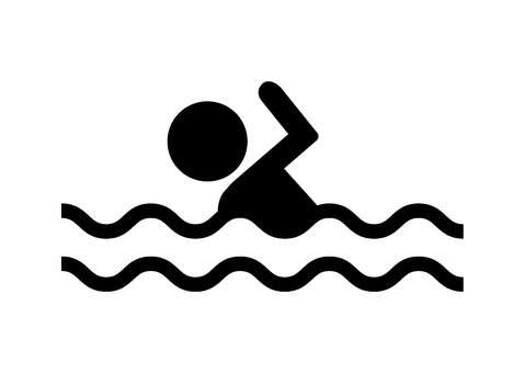 泳ぐ人物のアイコン　 人物,泳ぐ,アイコン,波,海,川,プール,水,クロール,イラストのイラスト素材
