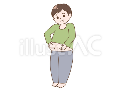 太った男性の手描きイラスト