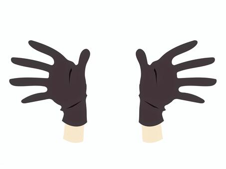 黒手袋 手袋,黒,両手,手,シンプル,パーのイラスト素材