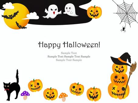 Illustration, halloween, quadro, fundo, 