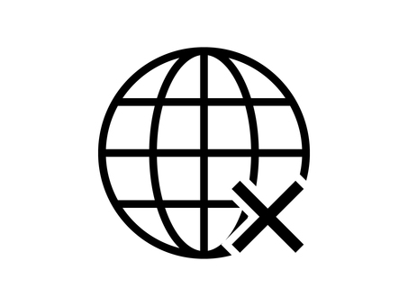 オフラインアイコン オフラインアイコン インターネット,地球,バツ,エラー,未接続,状況,ダメ,wi-fi,接続,アイコンのイラスト素材
