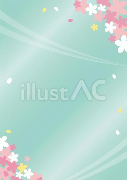 桜春風青緑背景_縦