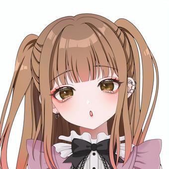 地雷系の女の子アイコン・ミルクティー色 コスプレ,女子,女の子,美少女,萌え,アイコン,かわいい,フリー,無料,萌え系のイラスト素材