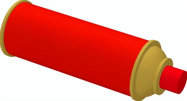 カセットボンベ 燃料,ガス,カセットボンベ,ガスボンベ,可燃物,赤色,円筒形,蛍光色,3dcg,立体のイラスト素材