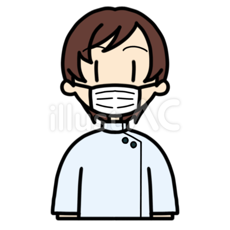 マスクをする男性療法士_03 マスク,予防,感染予防のイラスト素材