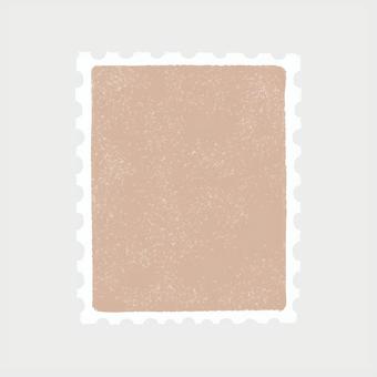 水彩風　切手フレーム（長方形・ピンク） 切手,切手フレーム,フレーム,水彩,手描き風,くすみカラー,ナチュラル,シンプル,テクスチャ,素材のイラスト素材