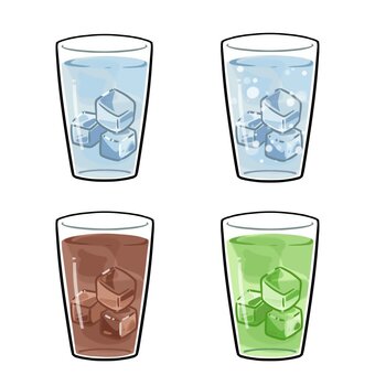 Illustration, cup, cold, ice, 
