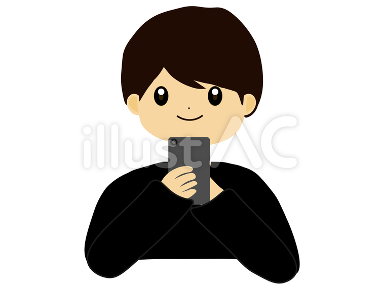 スマホを使う男性 スマホ,スマートフォン,男性のイラスト素材