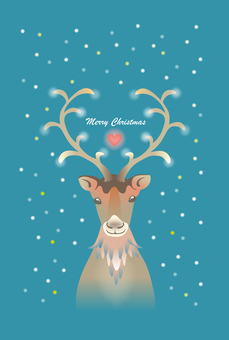 待受にもできるトナカイ クリスマス,トナカイ,正面,角,大人っぽい,アート,かわいい,デザイン,待受壁紙,12月のイラスト素材