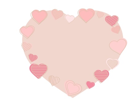 ブラウン背景のハートのフレーム ハート,フレーム,枠,飾り枠,バレンタイン,ホワイトデー,2月,3月,飾り,装飾のイラスト素材