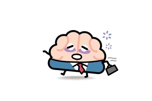 脳みそさん★過労な会社員 脳みそ,会社員,サラリーマン,疲労,ネクタイ,スーツ,フラフラ,寝不足,脳,過労のイラスト素材