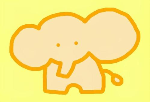 Warm and friendly elephant, elephant, orange, yellow, JPG