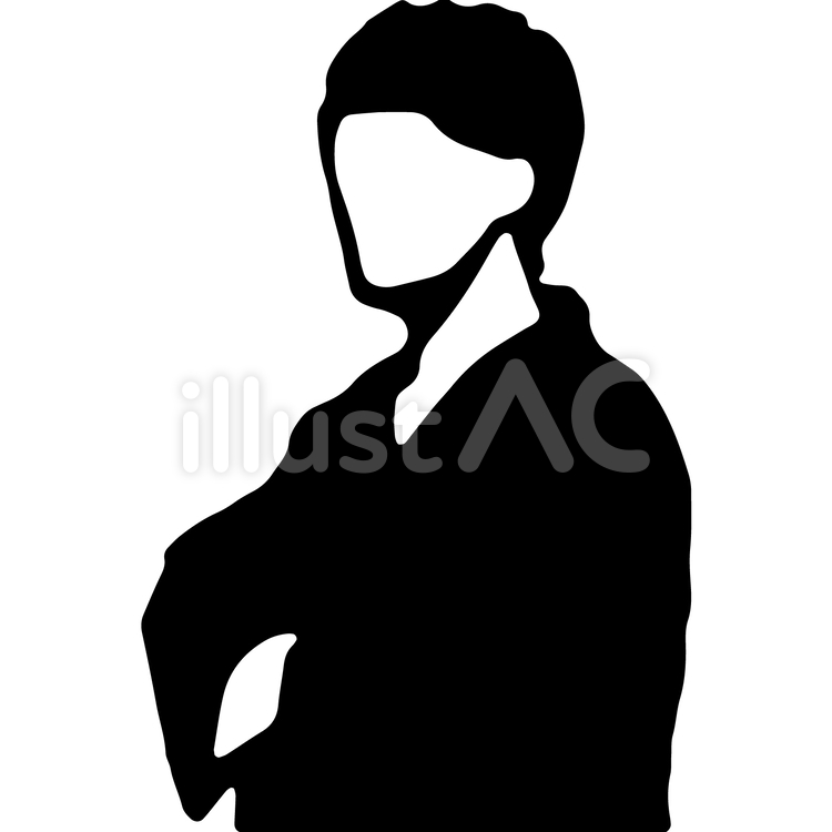 着物の男性 シルエット,モノクロ,人物のイラスト素材