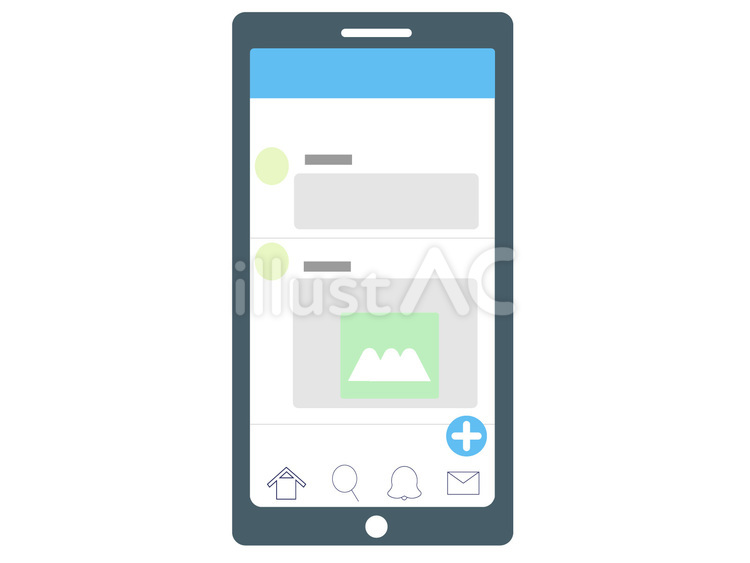 スマホとsnsの投稿 アプリ 投稿,スマホ,snsのイラスト素材