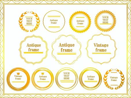 Gorgeous vintage frame_gold, frame, gold, gradation, JPG and PNG