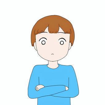 腕組をする人 挿絵,人物,手描き,シンプル,ゆるい,かわいい,アイコン,白背景,腕組み,腕を組むのイラスト素材