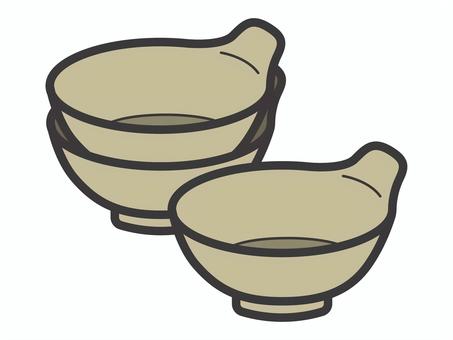 呑水３個セット01 呑水,鍋,とんすい,和食器,取り皿,アイコン,マーク,シンプル,セットのイラスト素材