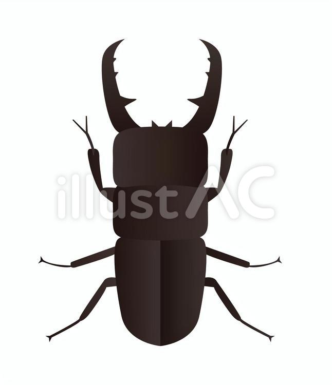 くわがたむし クワガタムシ,虫,黒のイラスト素材