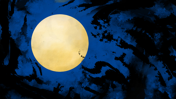 ホラー背景151 青 -月- ホラー,オカルト,ミステリー,ホラー背景,ミステリー背景,不気味,暗い,心霊,怪談,都市伝説のイラスト素材