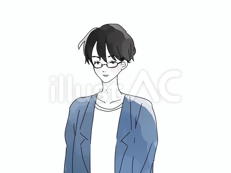 【男性】眼鏡 人物,男性,眼鏡のイラスト素材