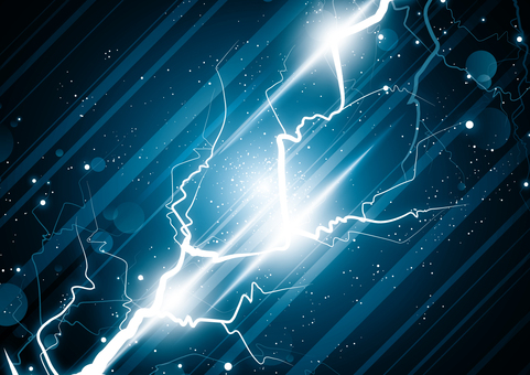 青色の激しい稲妻の背景素材 雷,稲妻,電流,エネルギー,光,フレア,パーティクル,ライン,青色,背景のイラスト素材
