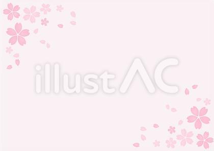 桜の花が美しい春の桜フレーム背景5ピンク