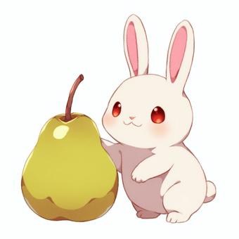 Illustration, animal, pear, rabbit, 