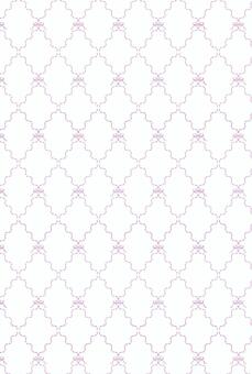 ダイヤ柄リボンフレームのウォーターマーク リボン,テープ,リボンテープ,フレーム,枠,格子柄,格子,ダイヤ,ピンク,白のイラスト素材