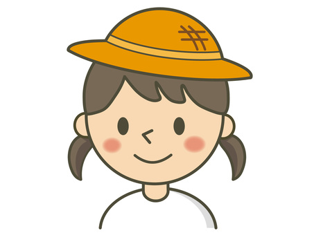 Girl_hat 01, girl, straw hat, hat, JPG, PNG and AI