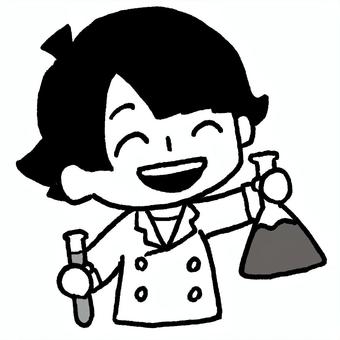 科学を楽しんでいる子ども こども,子ども,科学,楽しい,楽しむ,笑顔,化学,白衣,理科,サイエンスのイラスト素材