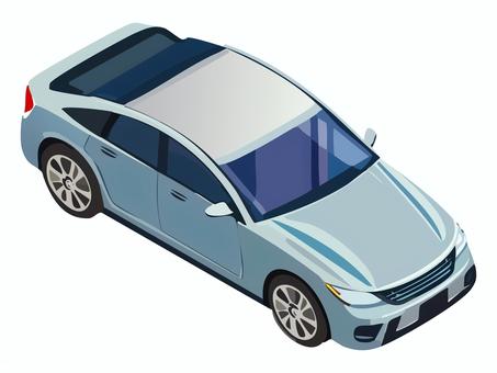 シンプルな白い乗用車のラフなイラスト 乗用車,ホワイト,窓ガラス,車体,アイソメトリック,ベクターのイラスト素材