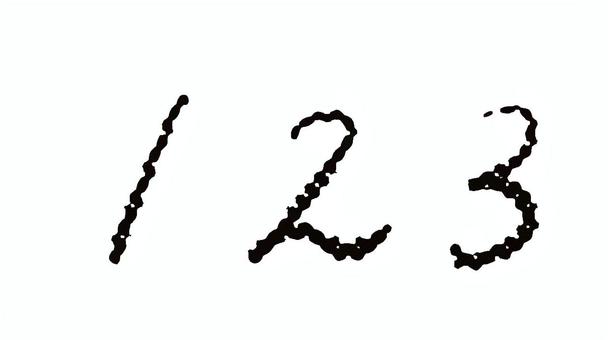 可愛い手書きの１２３の数字素材　 数字,数,ランキング,順番,文字,あしらい,素材,シンプル,手書き,おしゃれのイラスト素材