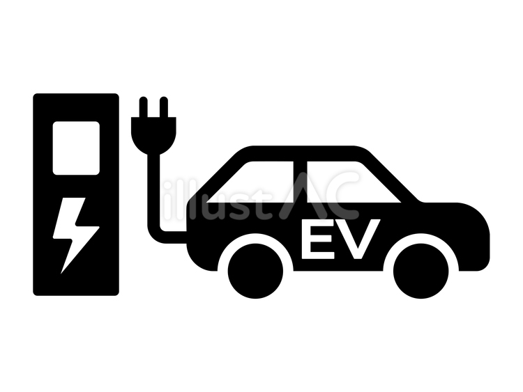 電気自動車　アイコン アイコン,シンプル,白背景のイラスト素材