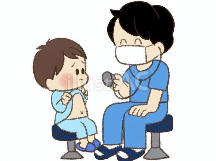 病院に行く男の子 視覚支援,お支度ボード,絵カードのイラスト素材