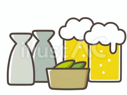 ビールと日本酒と枝豆