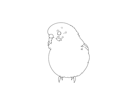 セキセイインコ線画 鳥,インコ,かわいい,ペット,手乗り,セキセイインコ,無料,フリー,線画,素材のイラスト素材