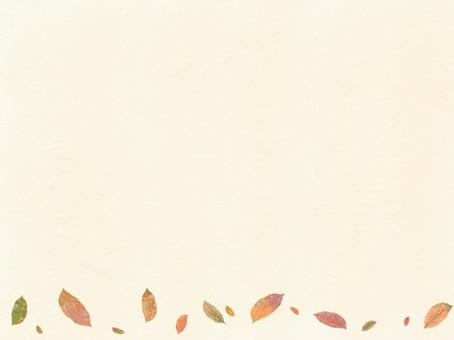 秋の葉っぱシンプルフレーム背景横下ライン 秋,紅葉,葉っぱ,落ち葉,木の葉,秋の葉,自然,季節,秋色,ベージュのイラスト素材