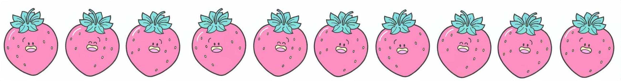 いちごの手描きライン素材2 いちご,ライン,手描き,シンプル,果物,単品,フルーツ,食べ物,挿絵,飾りのイラスト素材