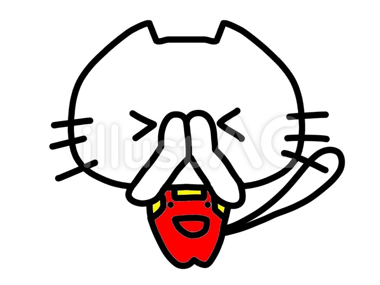手をあわせるねこ 手を合わせる,祈る,合掌のイラスト素材