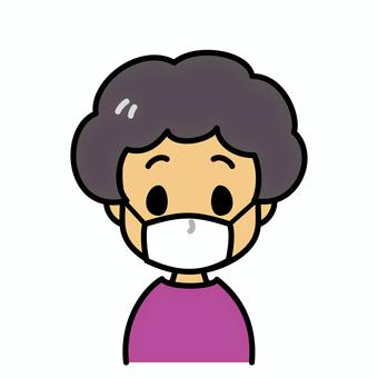 シニア女性　マスク マスク,高齢者,予防,顔,病気,風邪,感染防止,女性,シニア,お年寄りのイラスト素材